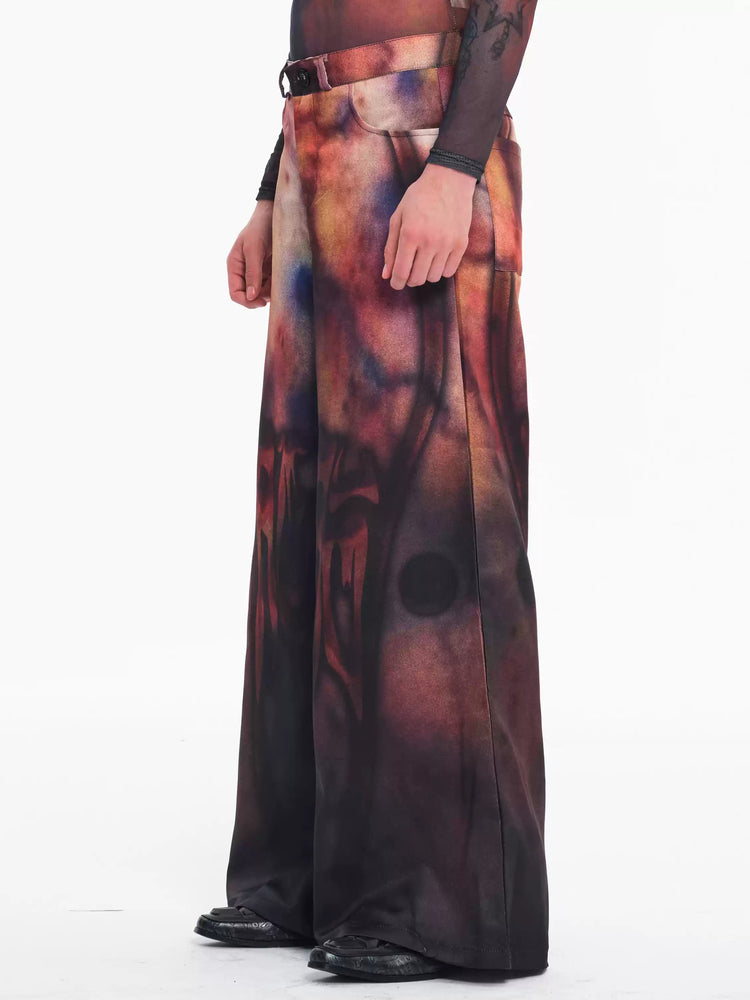 EMBRYO BRUISE SIGNAL printed wide-leg pants — alternate product presentation
