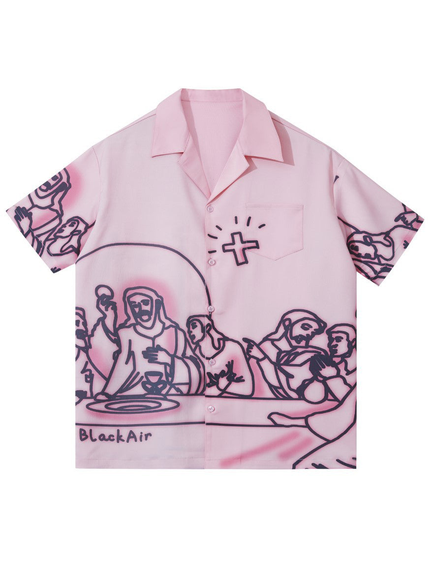BLACK AIR LAST SUPPER Hawaiian shirt