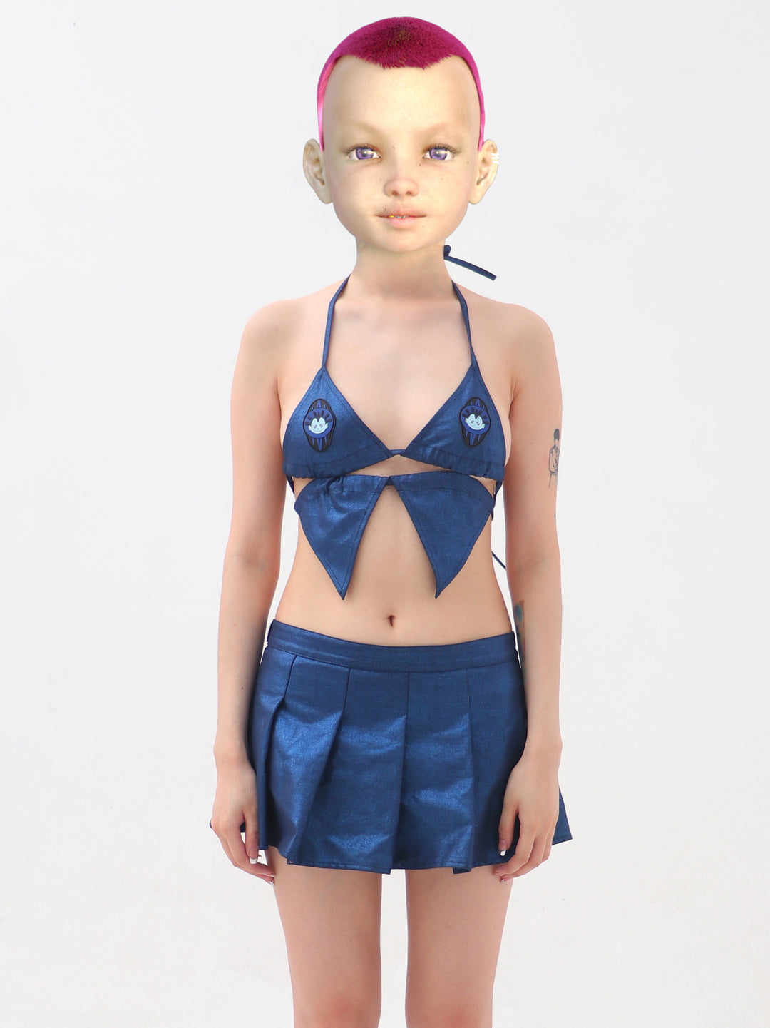 EMBRYO STARSHIFT coated bikini separates — additional styled view