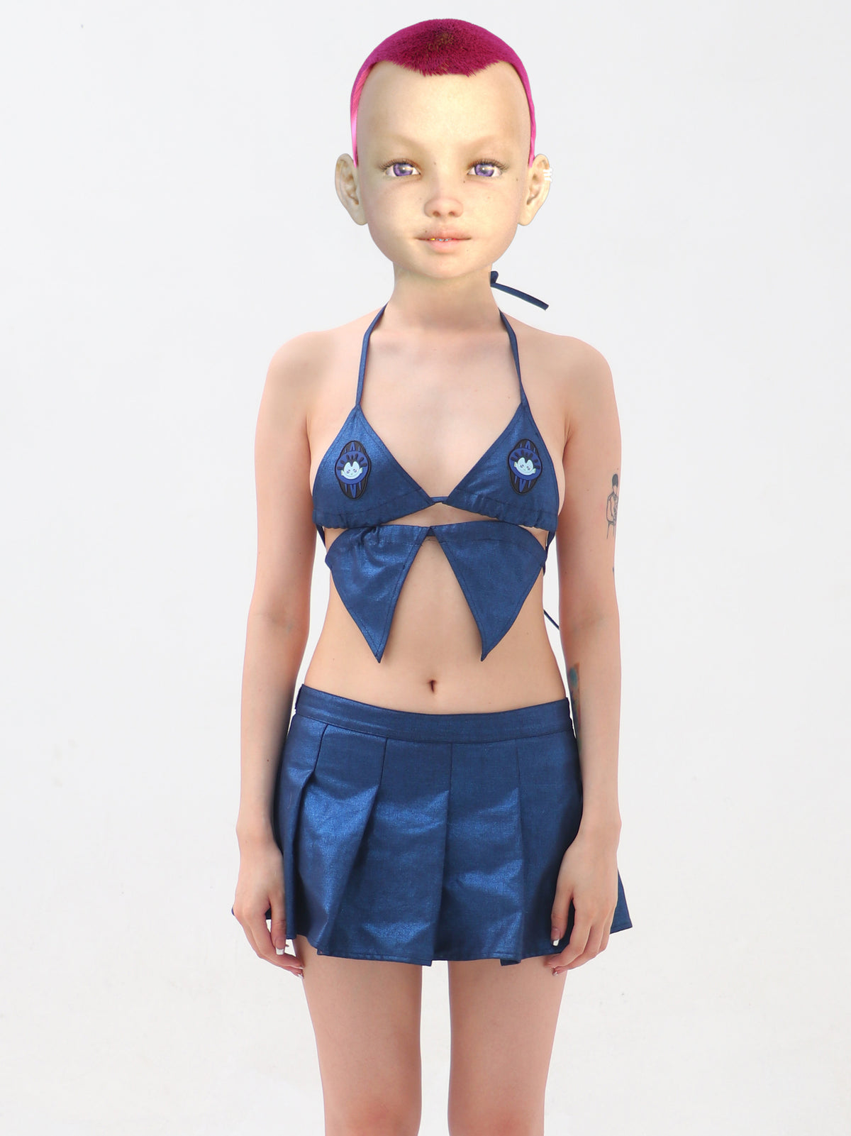 EMBRYO STARSHIFT coated bikini separates — additional styled view