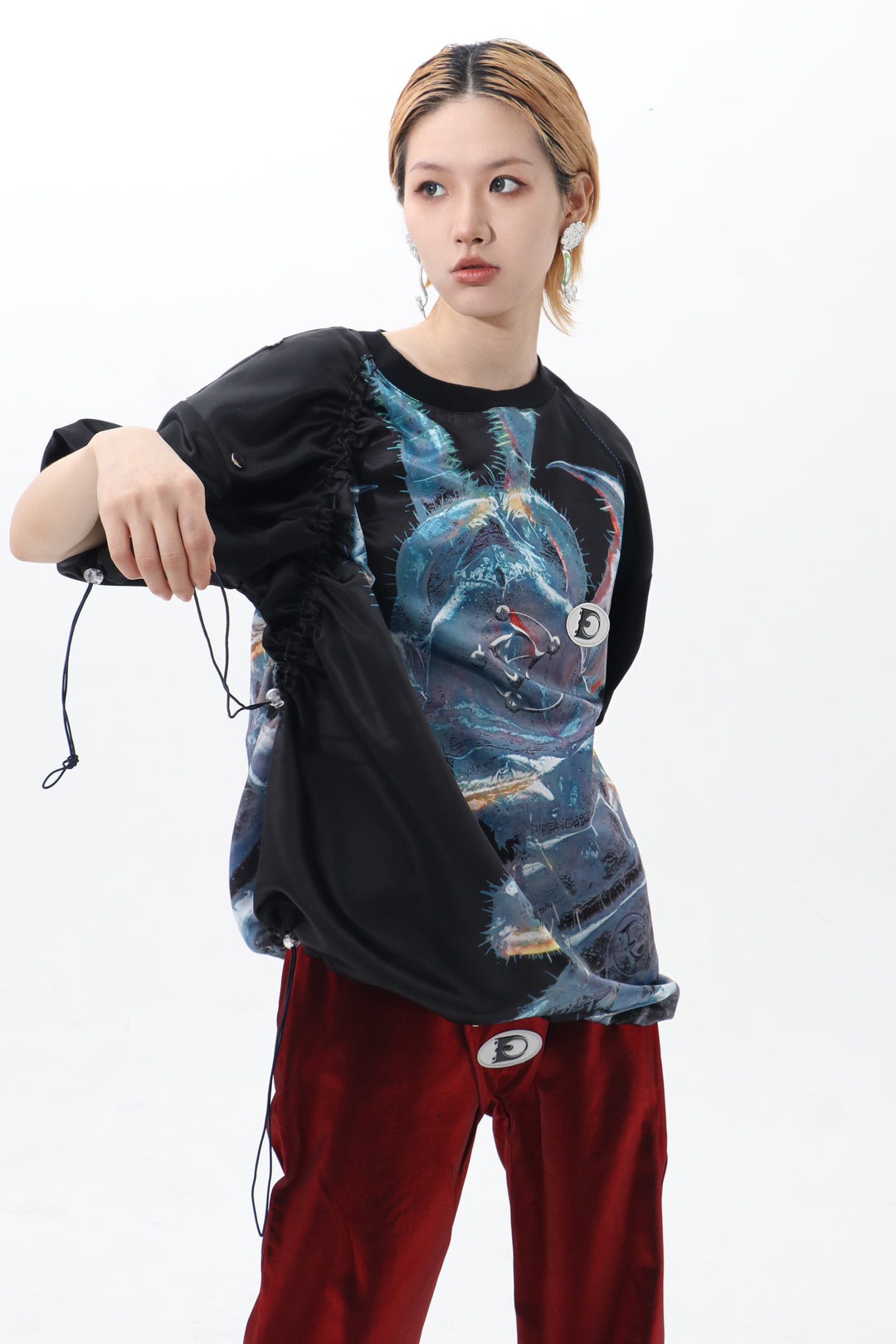 EMBRYO FIVE POISONS detachable-shoulder T-shirt — additional product detail view