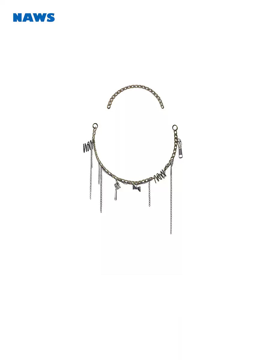 NAWS DIESEL WRAP antique chain necklace — alternate gallery view showing the design details