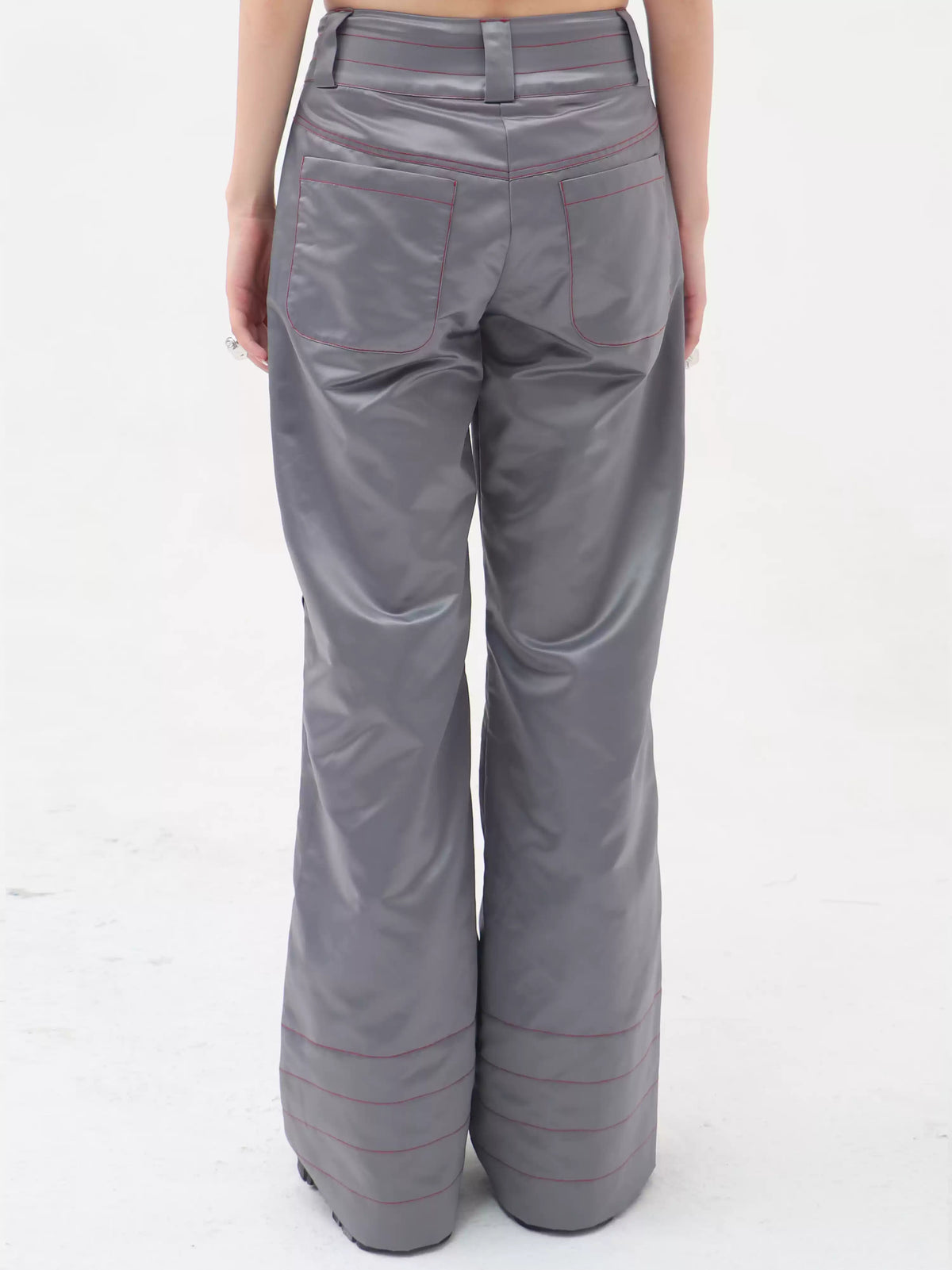 EMBRYO STARSHIFT ruched 3D-effect pants — rear or construction presentation