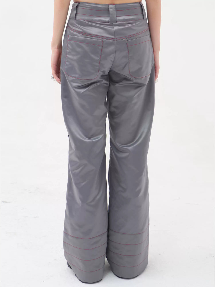 EMBRYO STARSHIFT ruched 3D-effect pants — rear or construction presentation