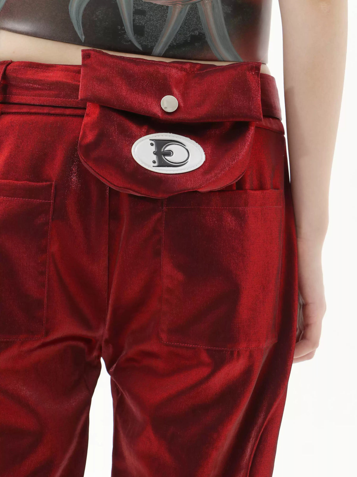 EMBRYO FIVE POISONS color-shift low-rise pants — side profile