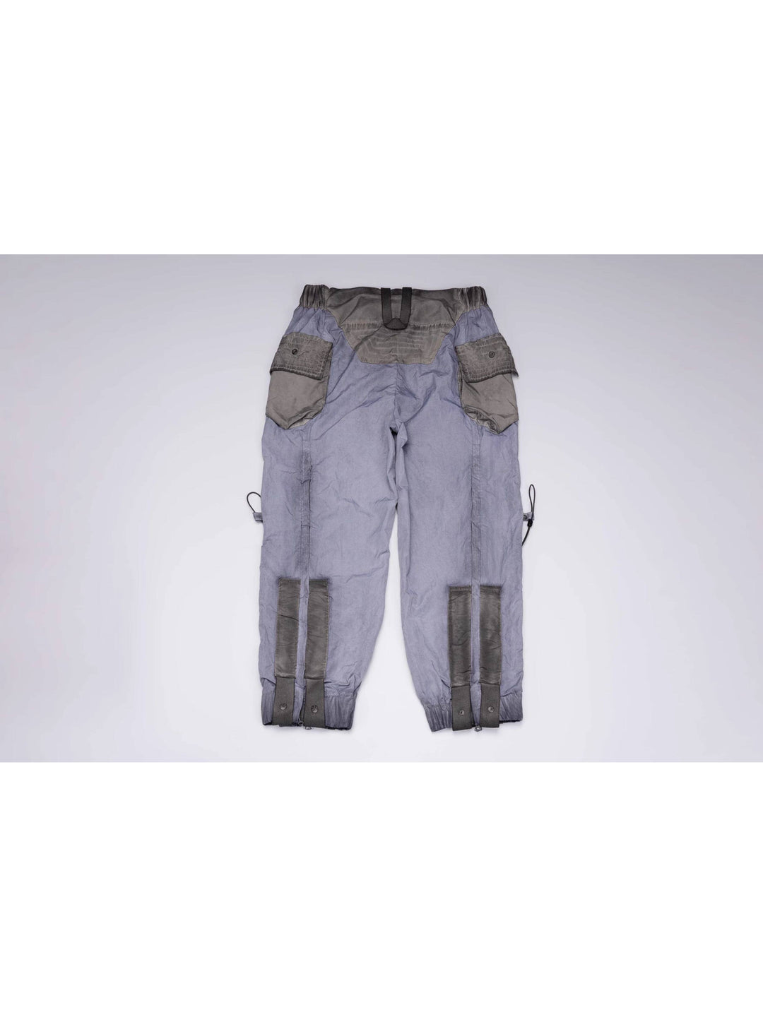 STARCORE moon dust gray engineer utility pants — moon dust gray back flat lay showing rear pockets