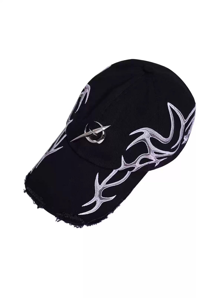 PINKSPINK ELECTRIC MOON black-red racing cap — alternate gallery view showing the design details