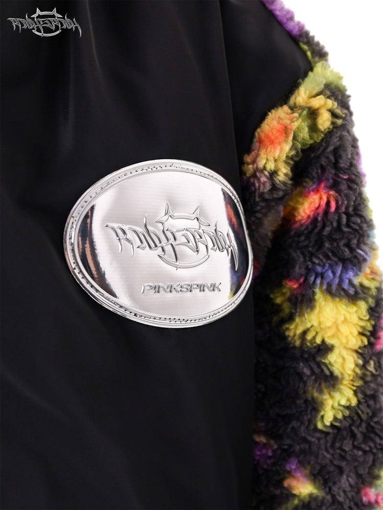 PINKSPINK SPHYNX rainbow cat-ear sherpa jacket — alternate angle showing the shape and finish