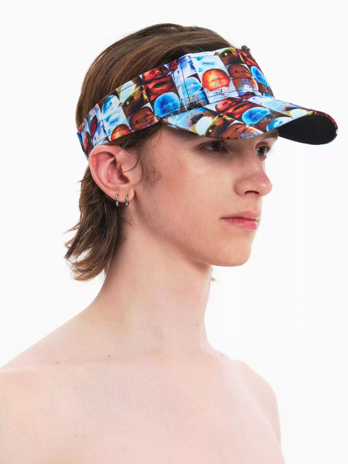 EMBRYO ABCD FOUR CHILDREN printed visor — front modeled view