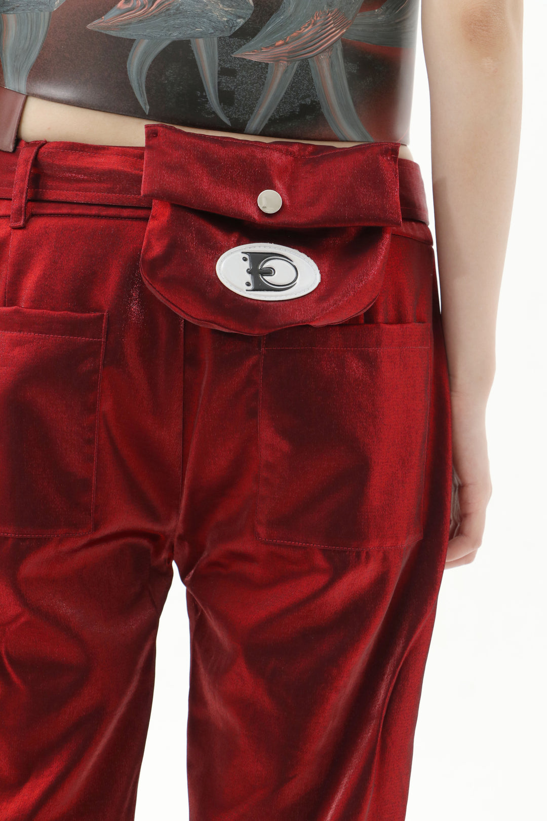 EMBRYO FIVE POISONS color-shift low-rise pants — additional product detail view