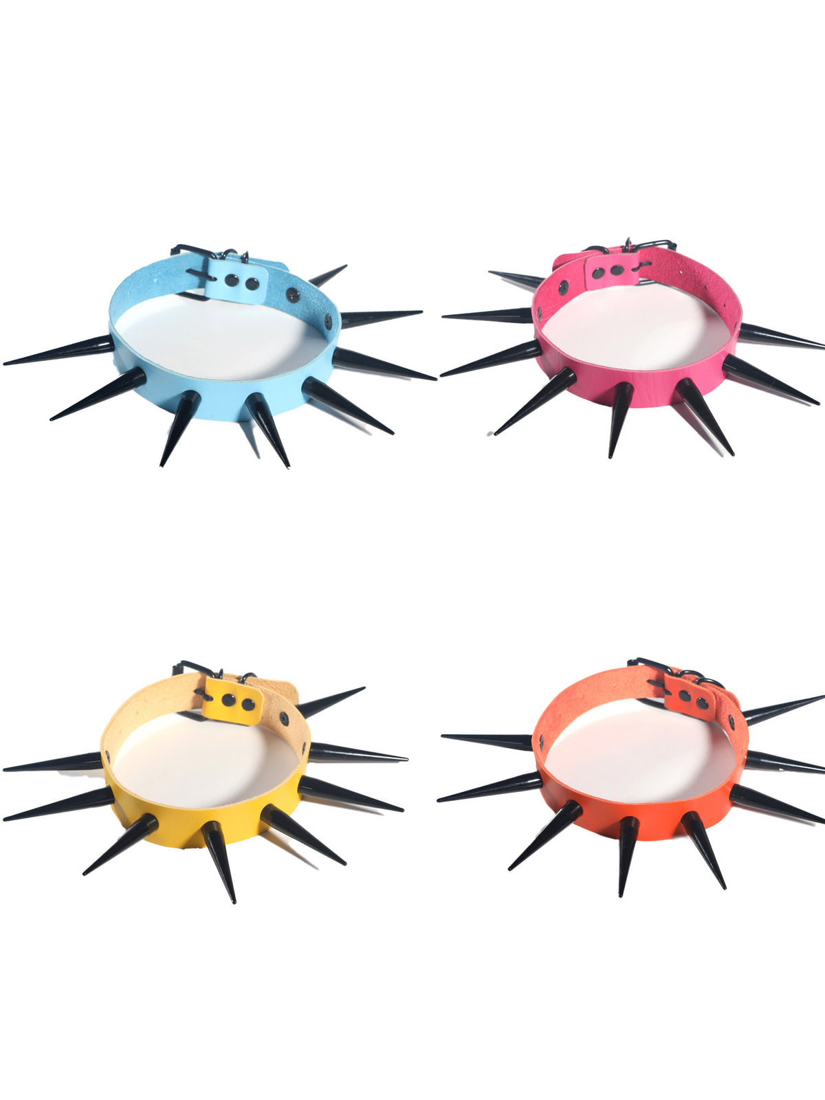 DEADENDKIDS SPIKE RING studded choker — alternate modeled angle