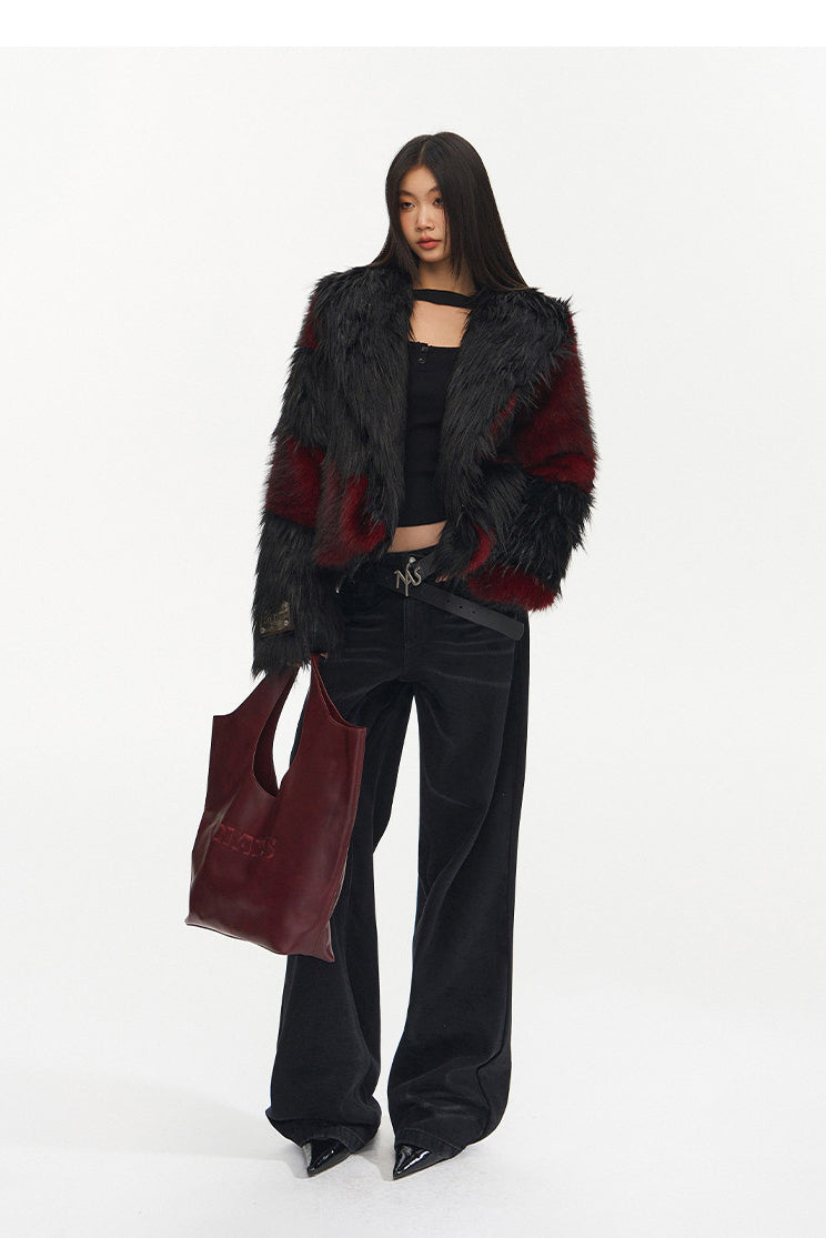 NAWS NIGHT GARDEN faux-fur jacket — cleaned hero collage showing the complete design