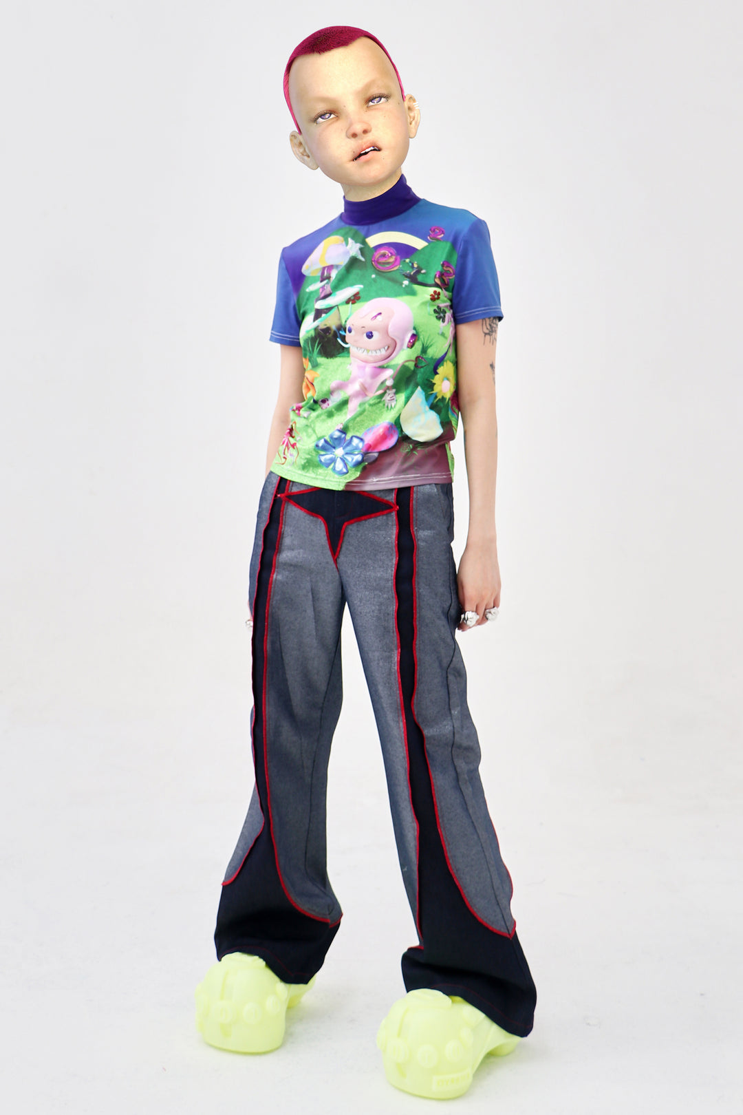 EMBRYO E23 LITTLE ONE printed mock-neck tee — additional product detail view