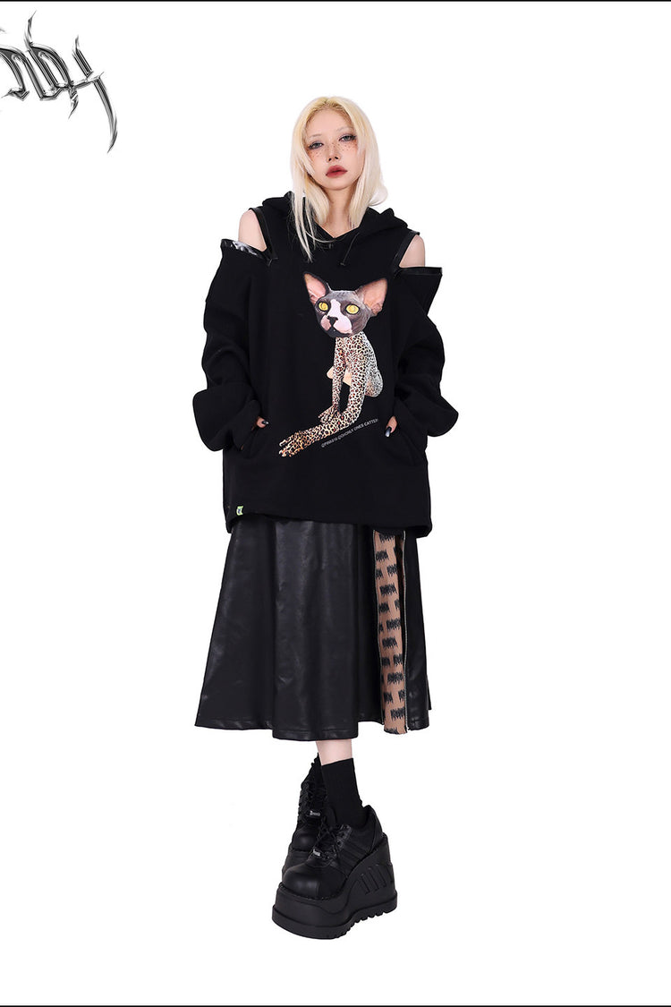 PINKSPINK EXHIBITION CORE zip A-line midi skirt — alternate angle showing the shape and finish