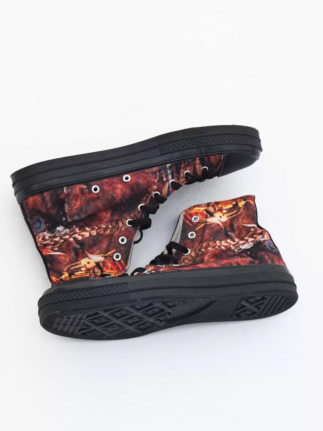 EMBRYO BONE TRIBE printed canvas sneakers — rear or construction presentation