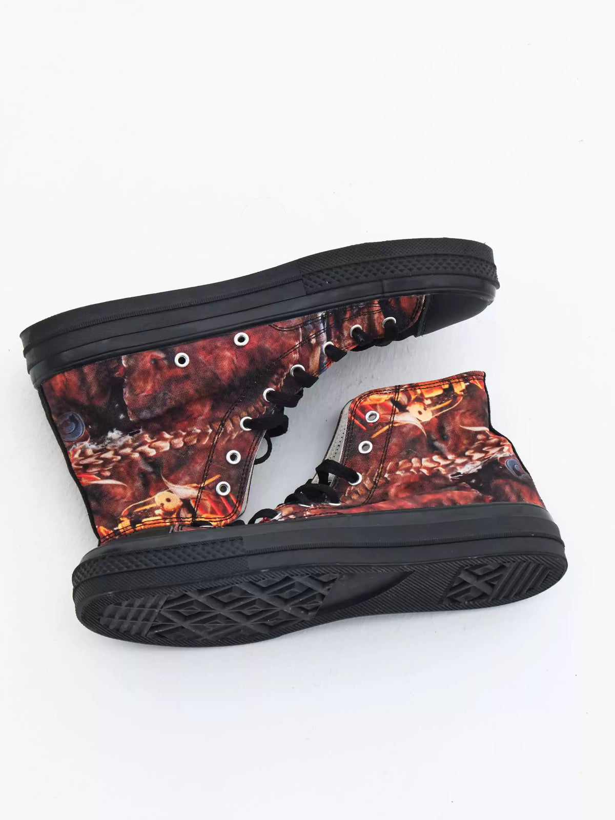 EMBRYO BONE TRIBE printed canvas sneakers — rear or construction presentation
