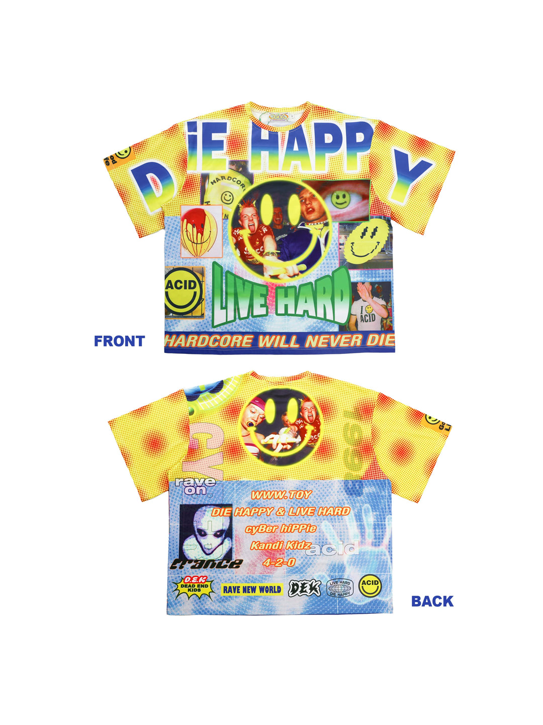 DEADENDKIDS GOOD TIMES heavyweight graphic tee — rear modeled view