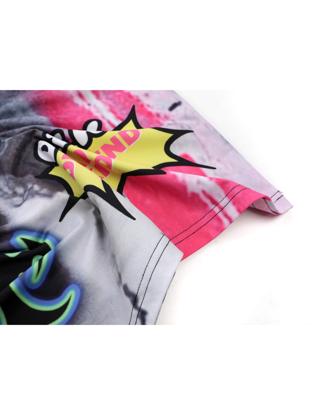 DEADENDKIDS BEAST RIOT oversized graphic tee — material and print detail