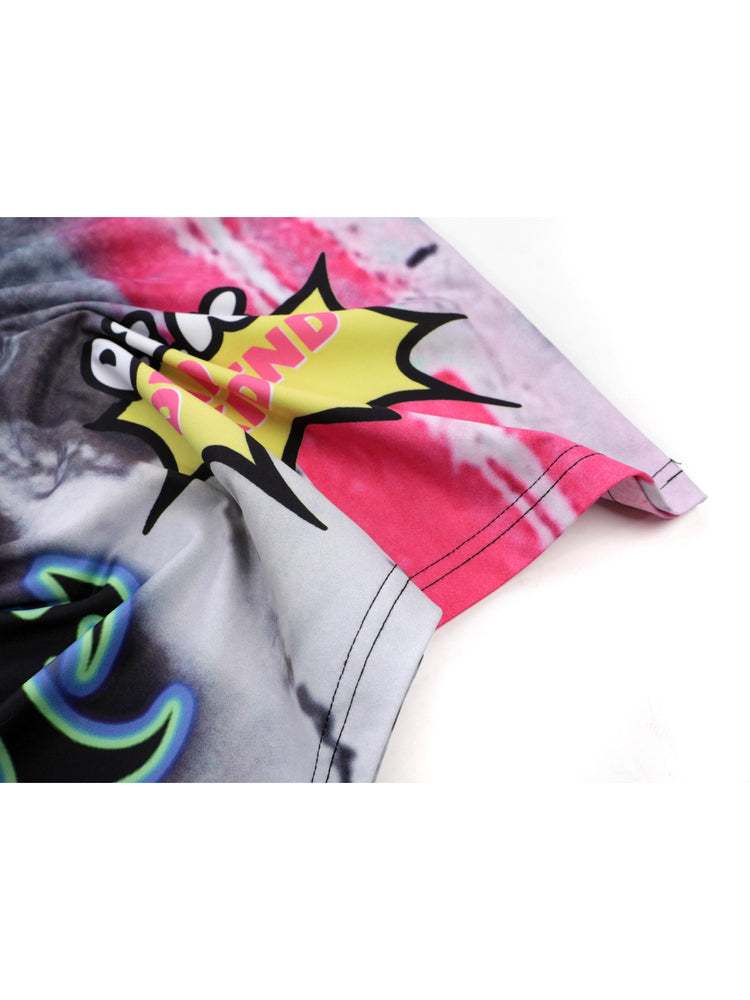 DEADENDKIDS BEAST RIOT oversized graphic tee — material and print detail