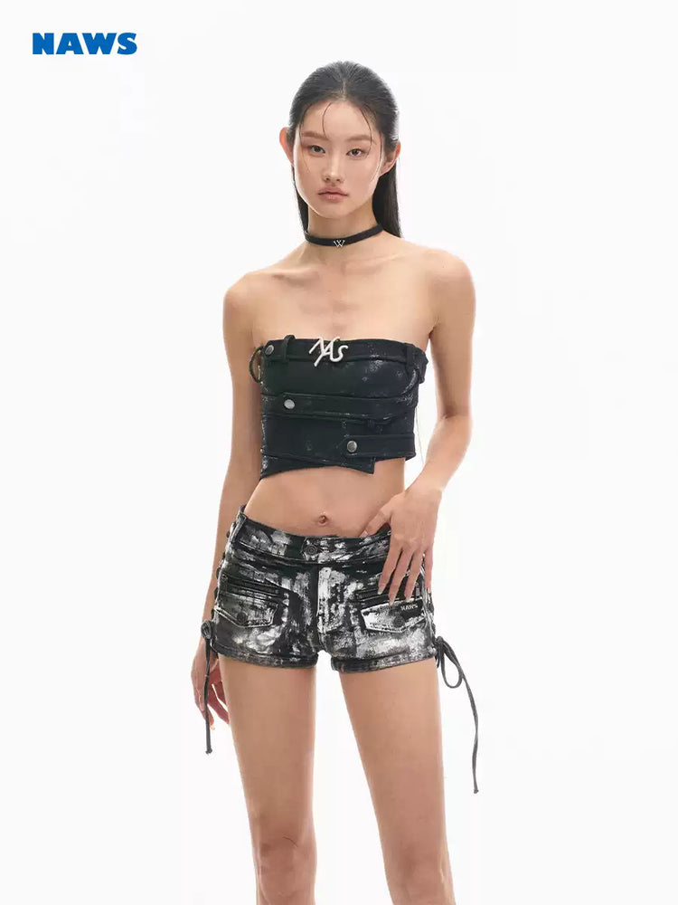 NAWS WIND CHASER leather choker — alternate modeled view showing the silhouette