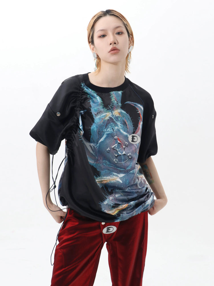 EMBRYO FIVE POISONS detachable-shoulder T-shirt — front product presentation