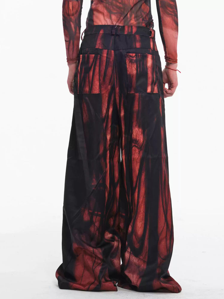 EMBRYO NERVE BLOOM printed flare pants — alternate product presentation