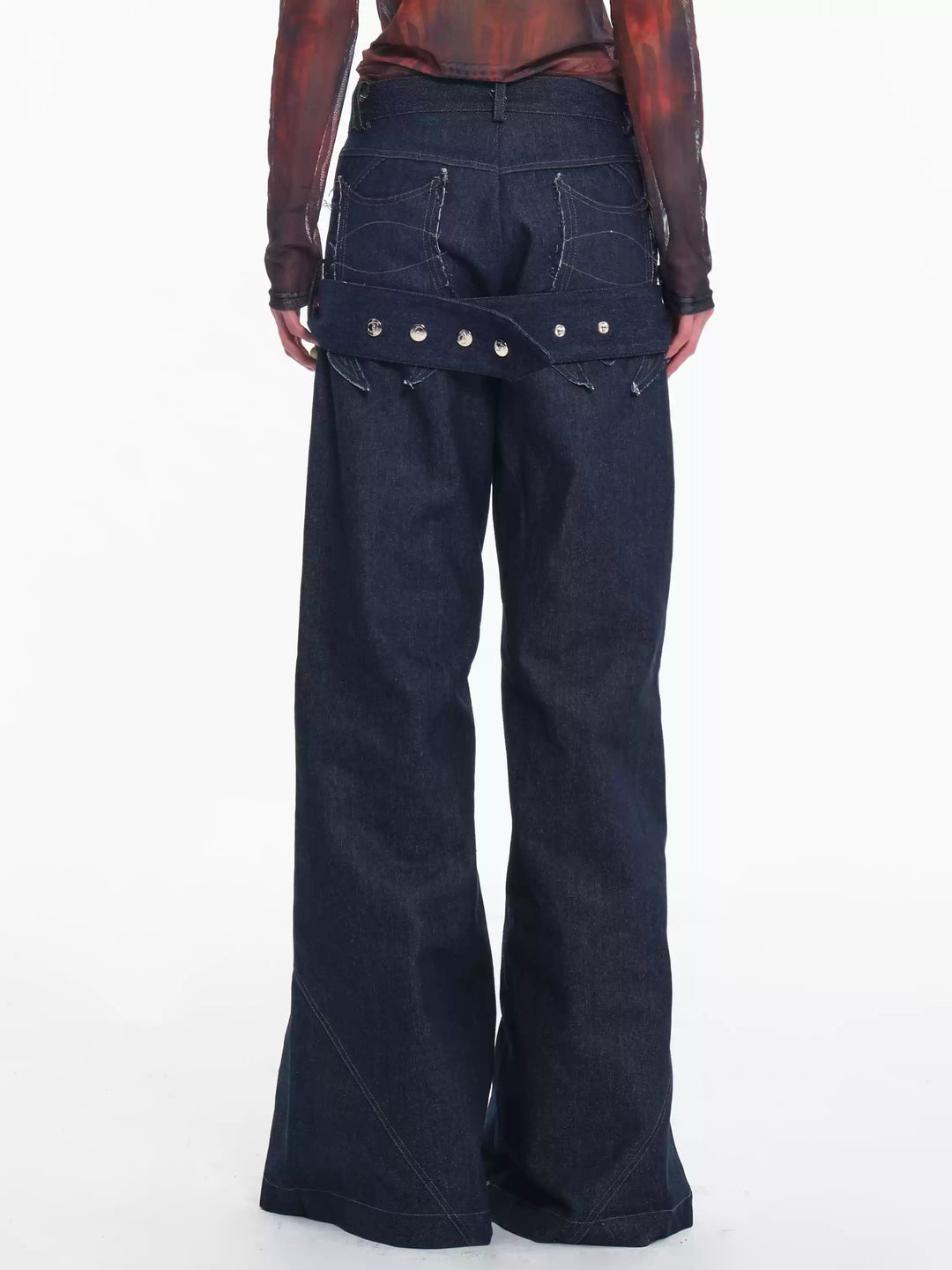 EMBRYO BONE FRAME low-rise flare pants & waist panel — side or detail presentation