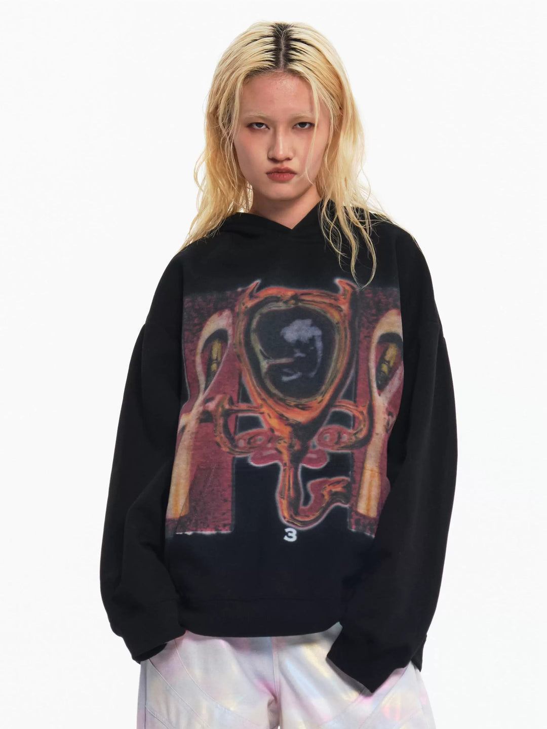 EMBRYO CAVERN CROSS graphic hoodie — front product presentation