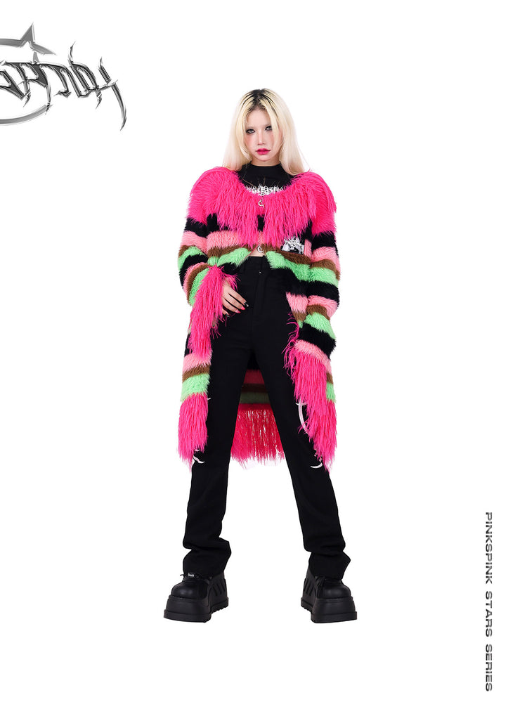 PINKSPINK FUTURE COLOR striped zip cardigan — alternate gallery view showing the design details