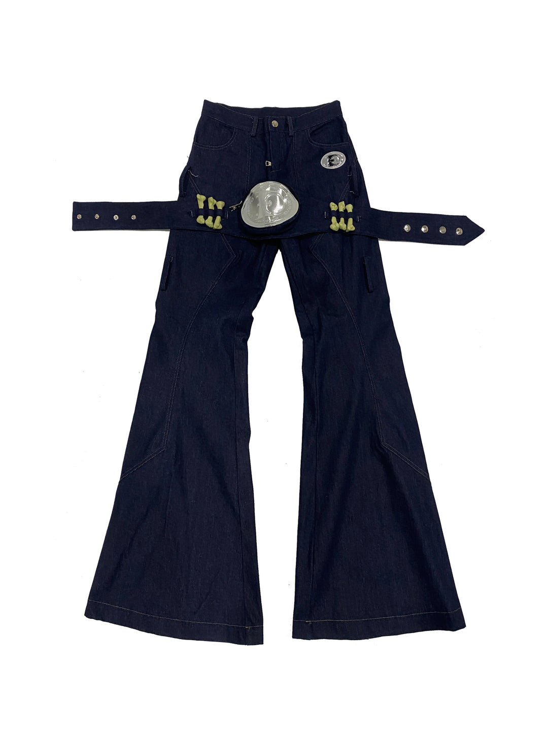 EMBRYO BONE FRAME low-rise flare pants & waist panel — alternate styled presentation