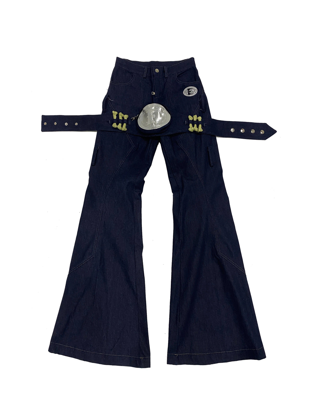EMBRYO BONE FRAME low-rise flare pants & waist panel — alternate styled presentation