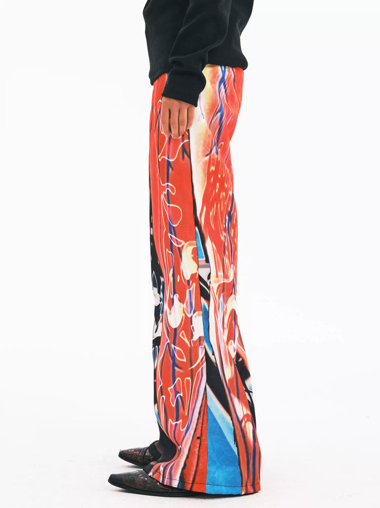 EMBRYO NEURAL FIRE printed flare pants — side or detail presentation