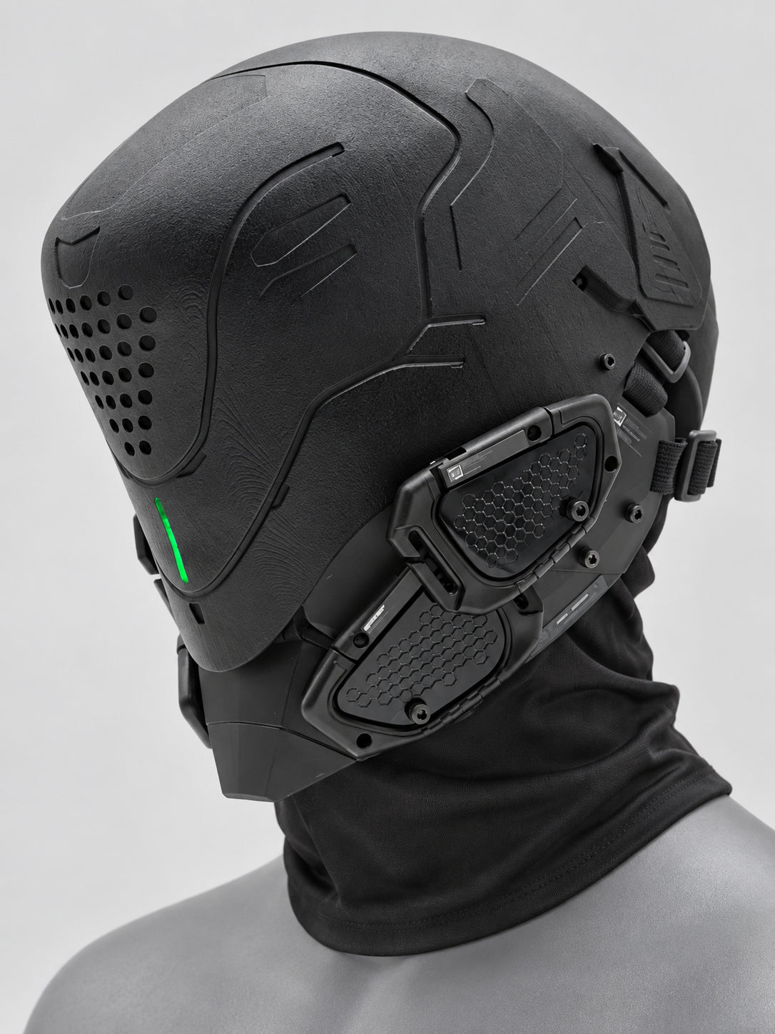 FOCKSHOP PROPHECY illuminated cyber mask — clean black panels product view