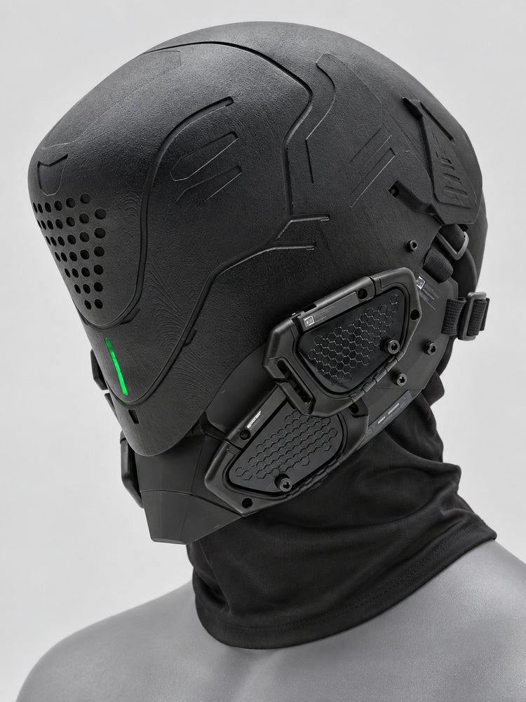 FOCKSHOP PROPHECY illuminated cyber mask — clean black panels product view