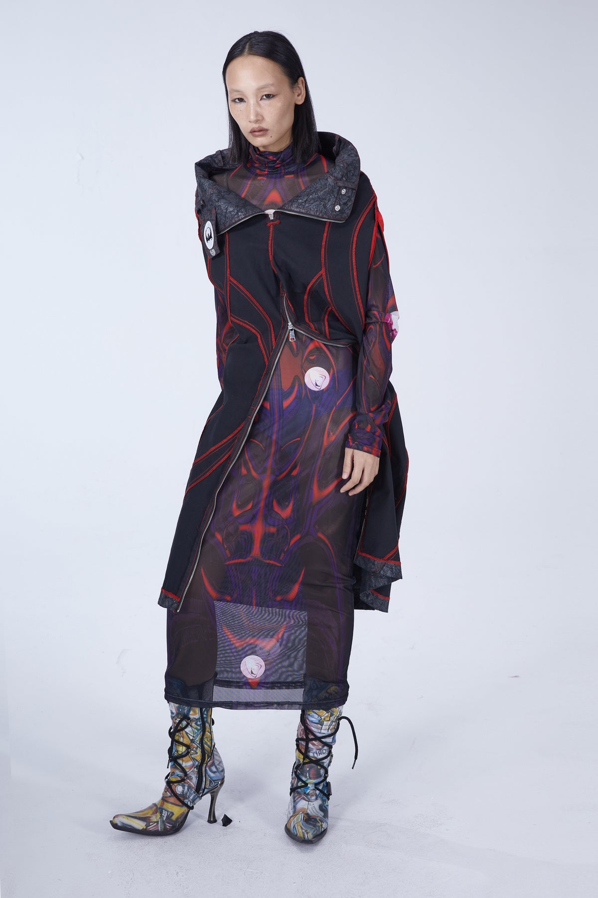 EMBRYO BODY TOTEM mesh maxi dress — garment-only view