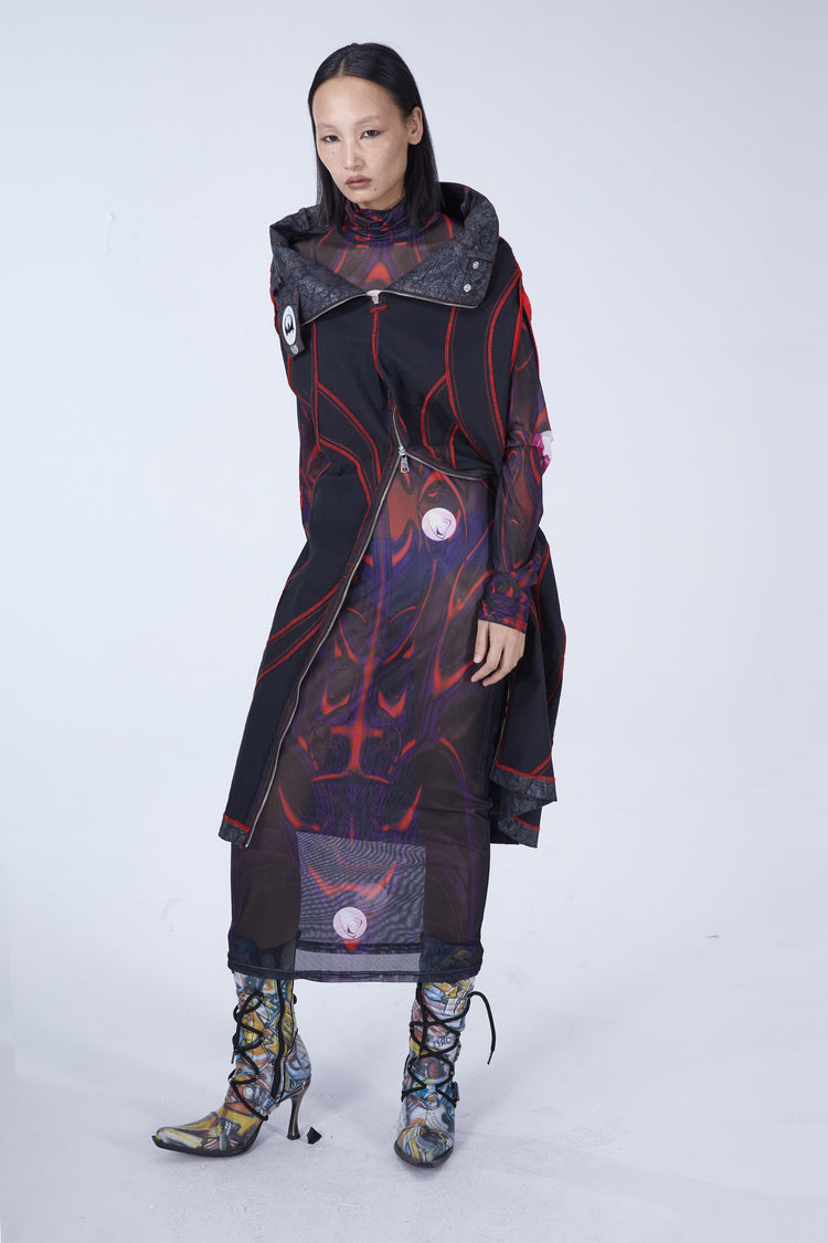 EMBRYO BODY TOTEM mesh maxi dress — garment-only view