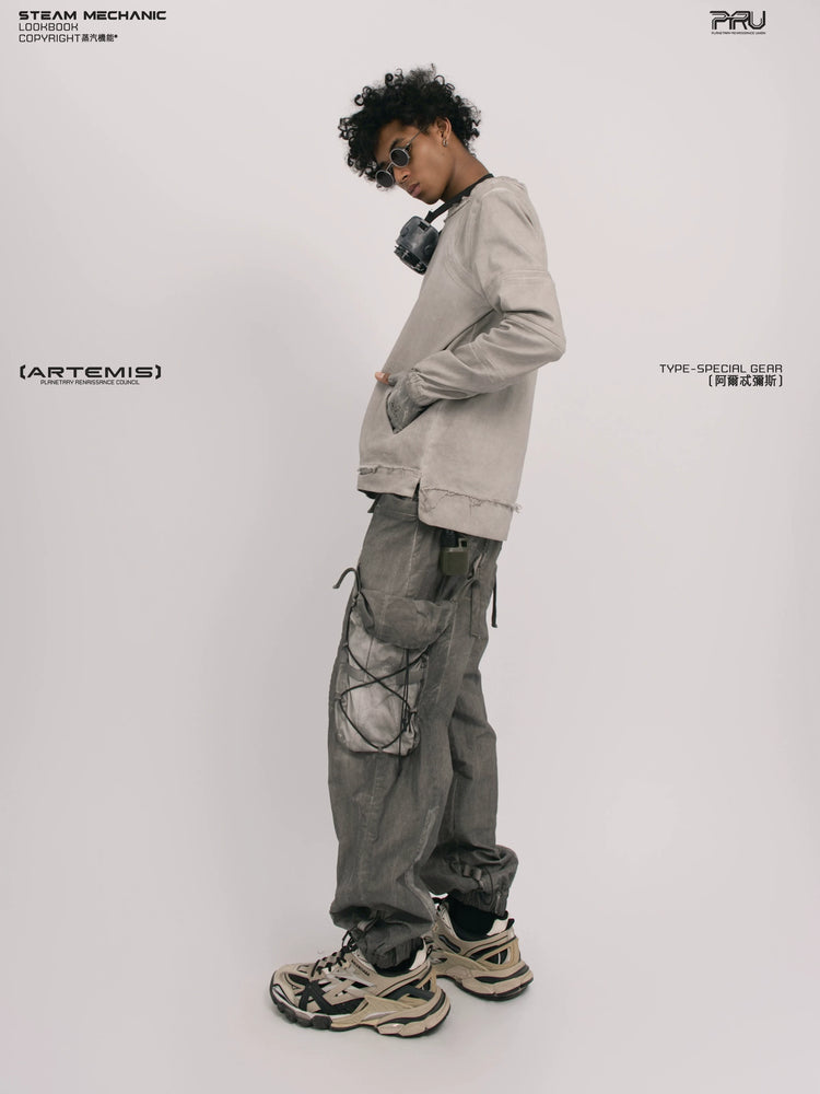 CHAOS ERA eris white raw-edge long-sleeve top — alternate product view
