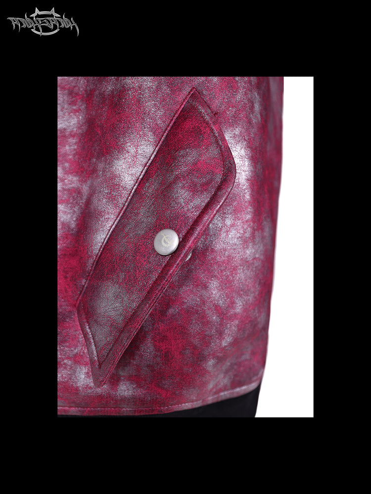 PINKSPINK COCKSCOMB mohawk padded jacket in PINK — snap-fastened pocket detail.
