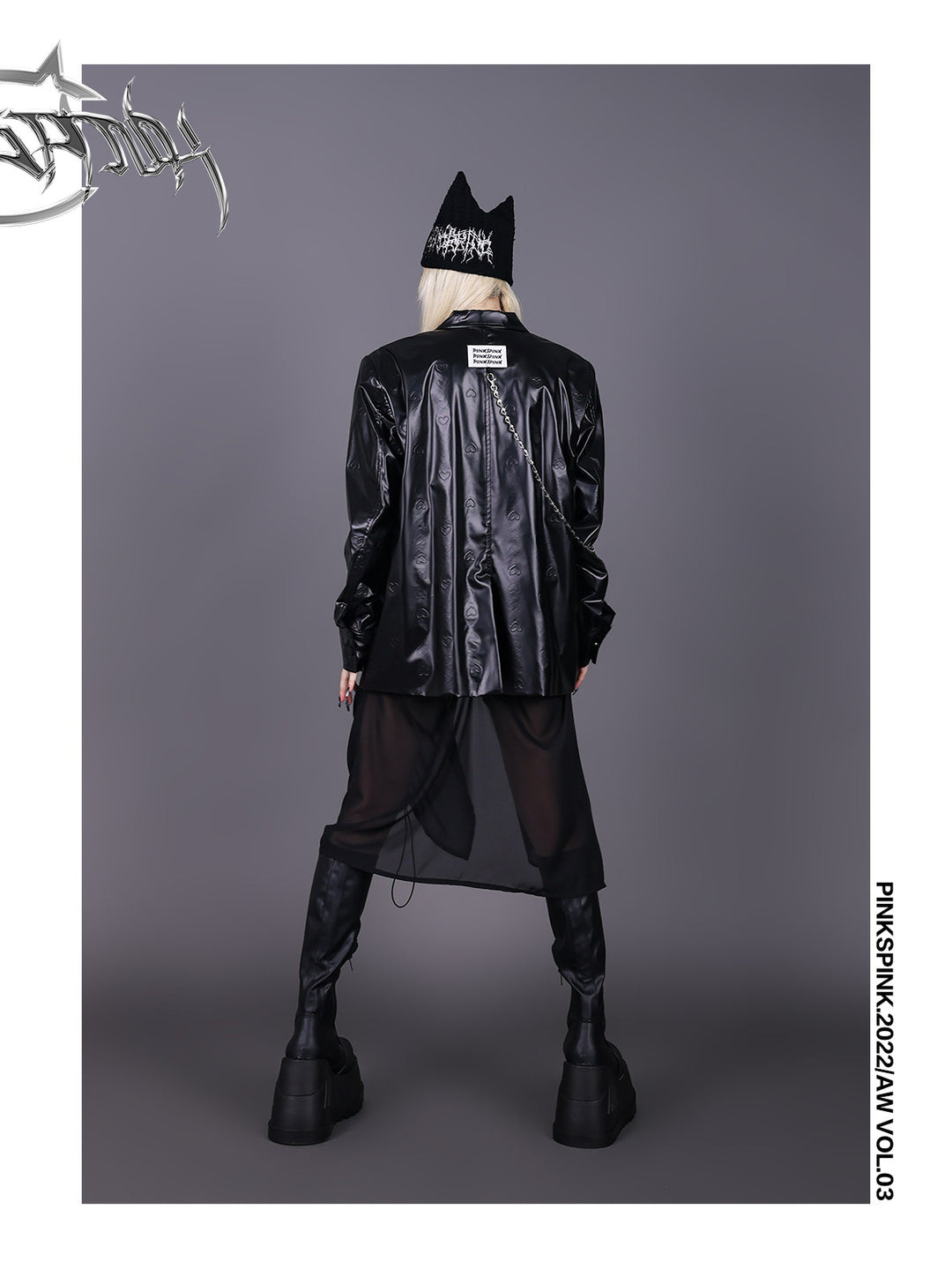 PINKSPINK SPHYNX thorn-embroidered cat-ear beanie — product detail view showing texture and hardware