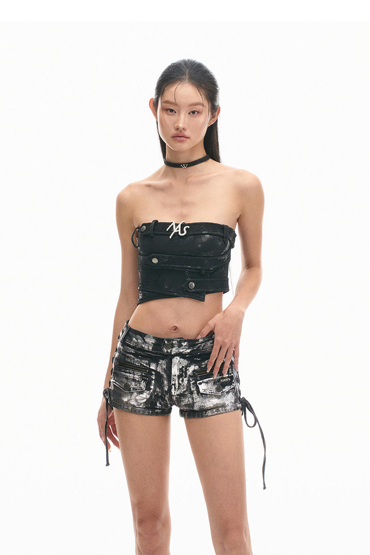NAWS WIND CHASER leather choker — full-length modeled styling view