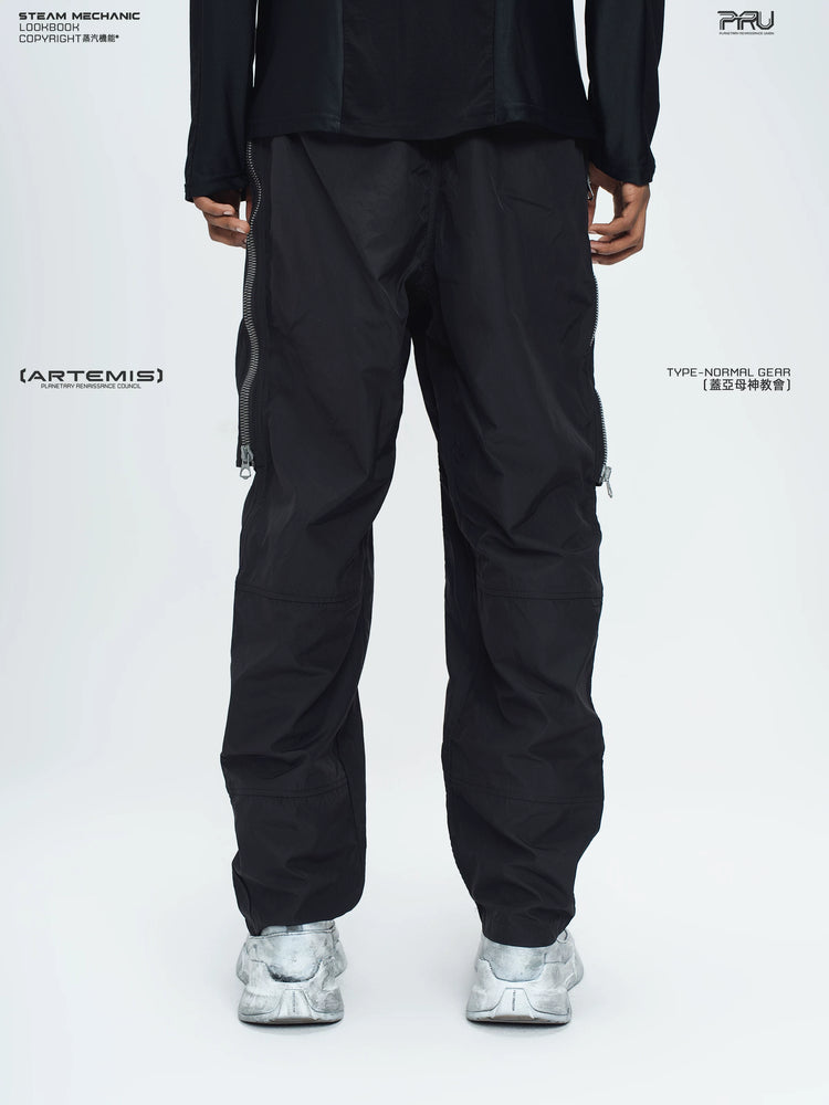 GAIA stone green curved-blade technical pants — alternate product view