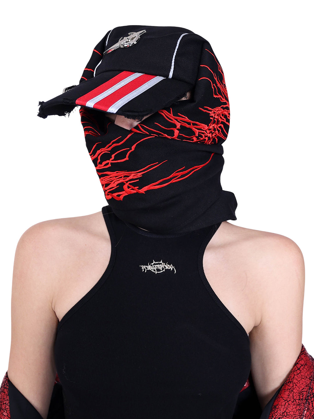 PINKSPINK ELECTRIC MOON embroidered bandana baseball cap — product detail view showing texture and hardware
