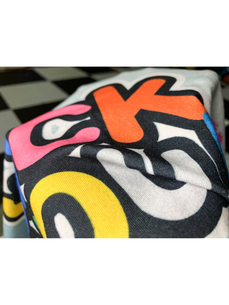 DEADENDKIDS ARCHIVE fitted graphic tank — full-length modeled view