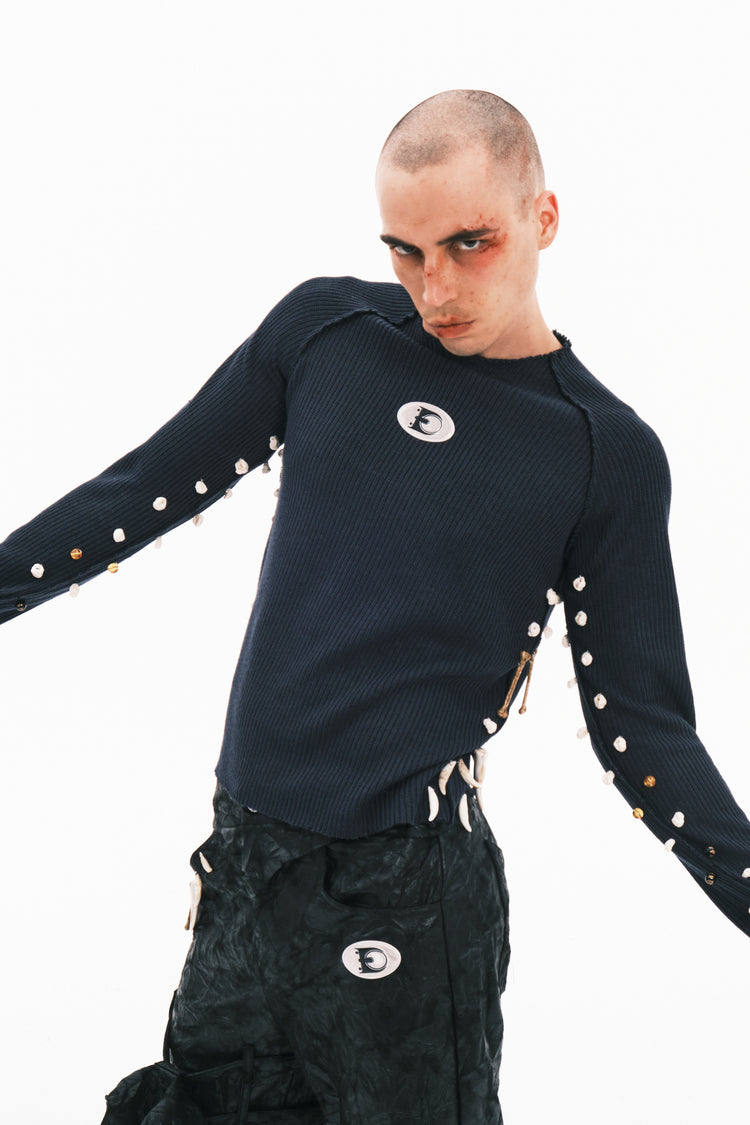 EMBRYO BONEWORK hand-knit sweater — additional product detail view