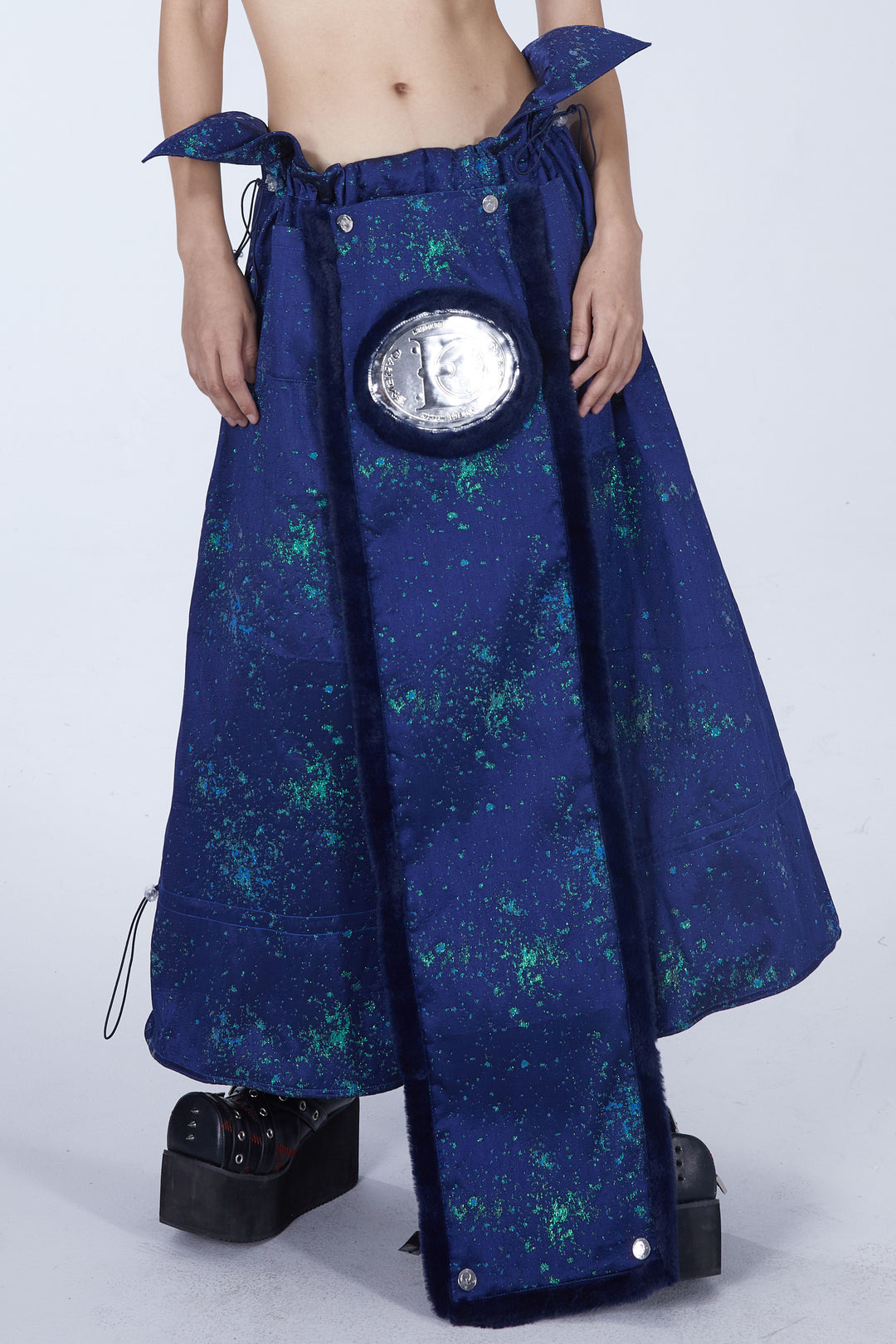 EMBRYO GALAXY convertible skirt & bustier — full-length modeled view