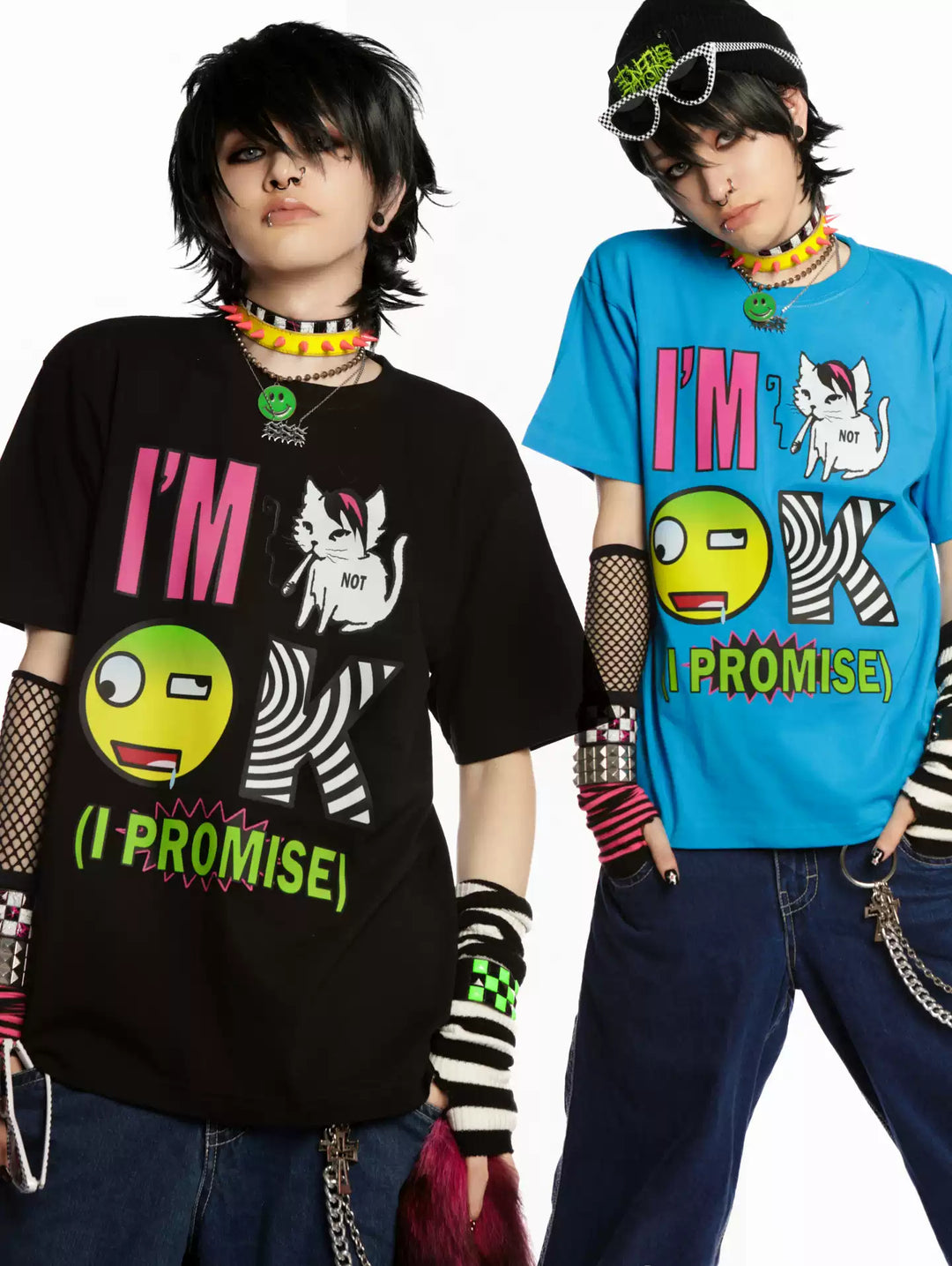 DEADENDKIDS EMO KIDS oversized graphic tee — front product presentation