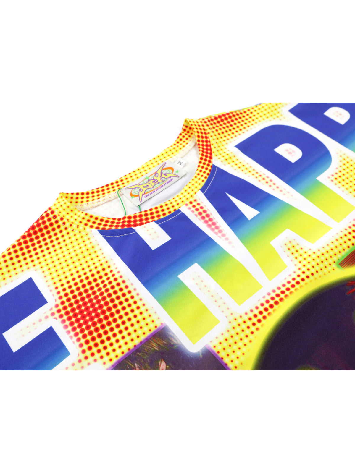 DEADENDKIDS GOOD TIMES heavyweight graphic tee — material and print detail