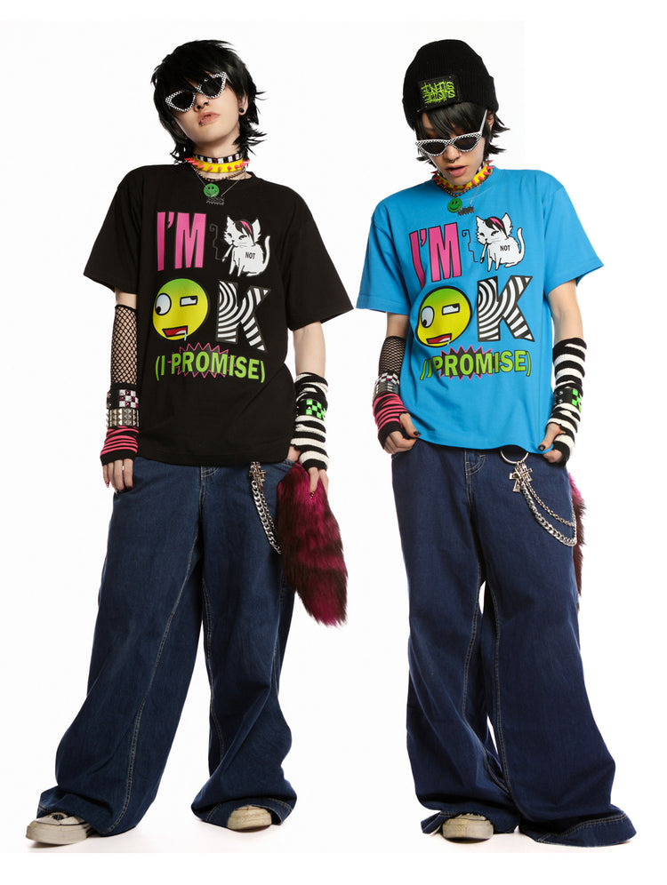 DEADENDKIDS EMO KIDS oversized graphic tee — rear or construction presentation