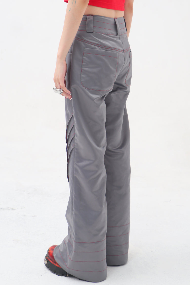 EMBRYO STARSHIFT ruched 3D-effect pants — construction detail
