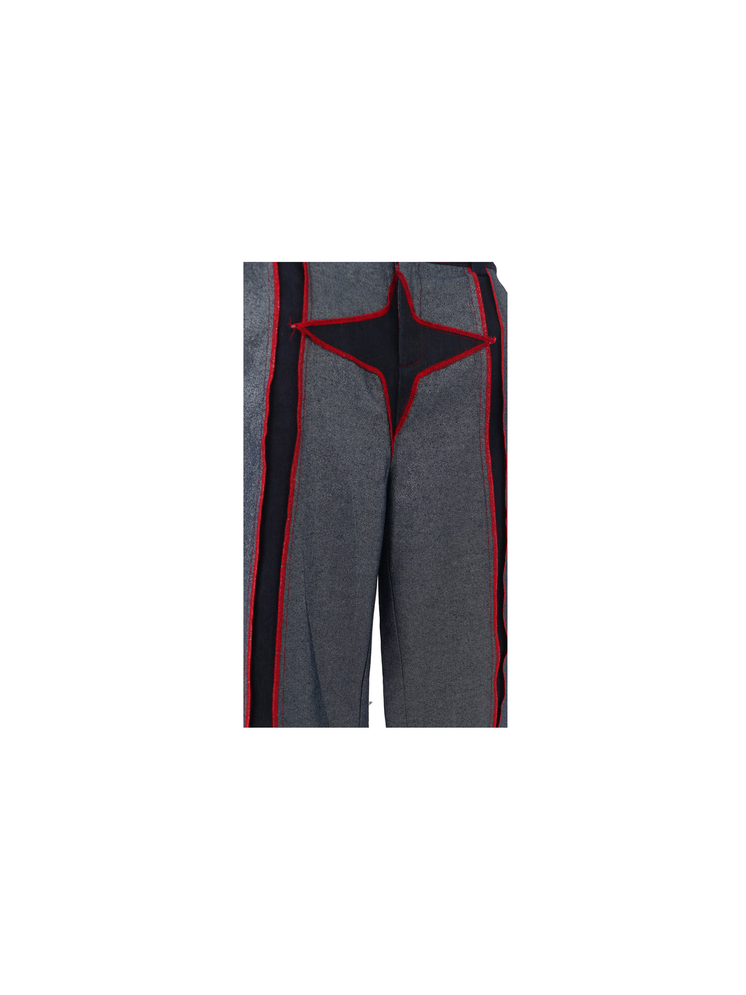 EMBRYO STARSHIFT patchwork flare jeans — alternate modeled angle